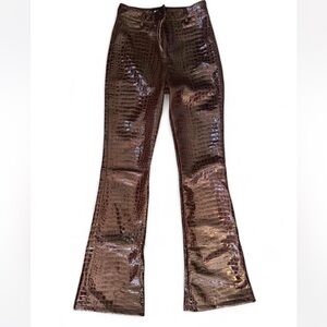 Motel Rocks Crocodile Pattern flare pants size XS